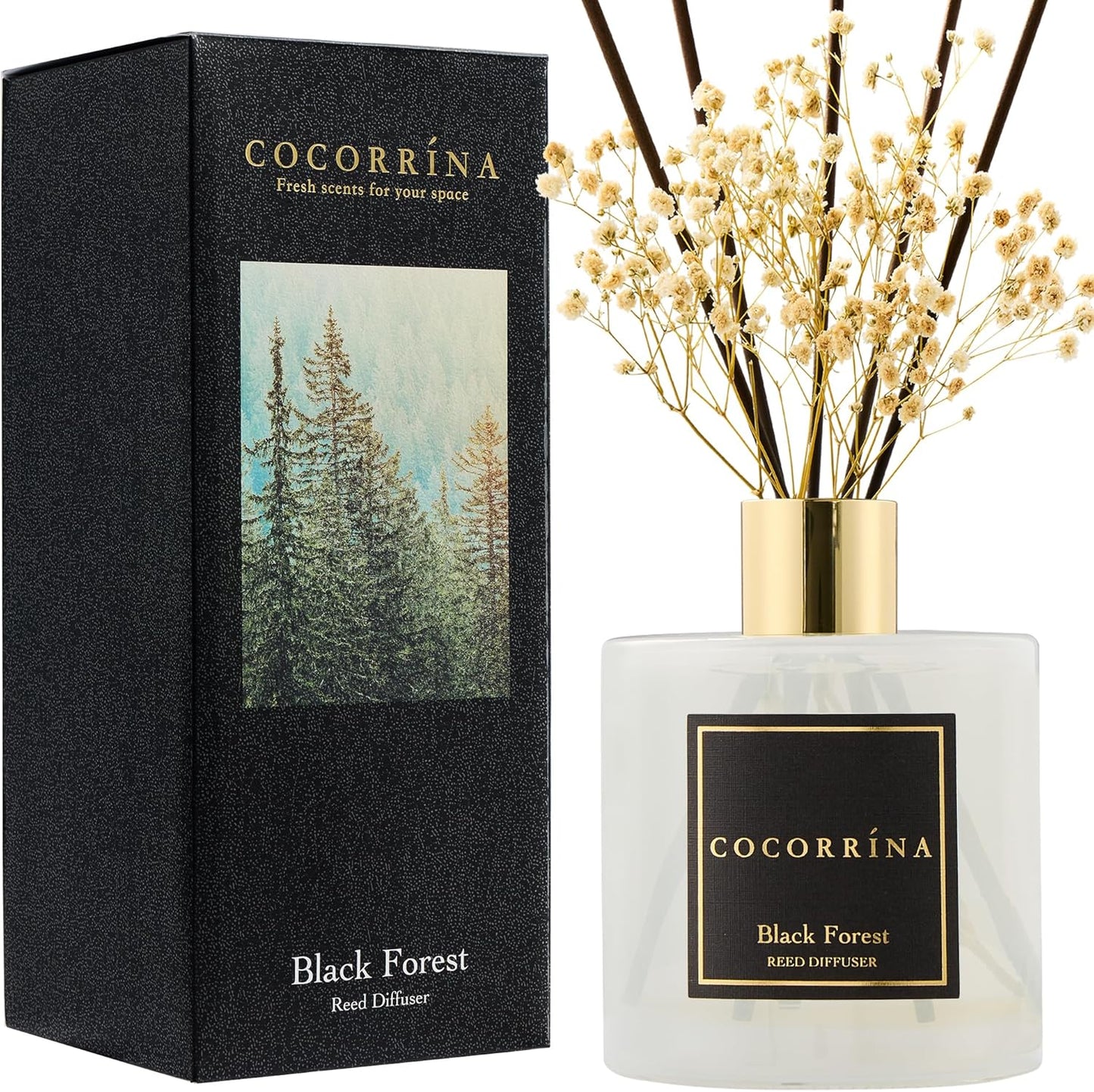 Reed Diffuser Set, 6.7 Oz Clean Linen Scented Diffuser with Sticks Home Fragrance Reed Diffuser for Bathroom Shelf Decor