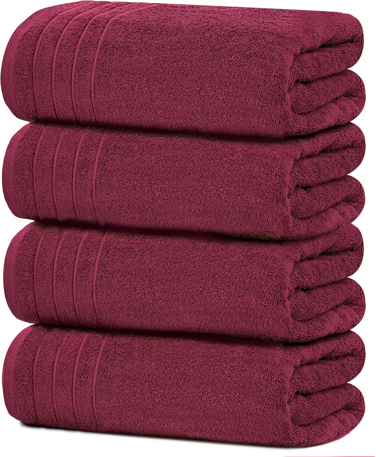 Pack of 4 Extra Large Bath Towels 30 X 60 Inches, 100% Cotton, Larger & Lighter Weight, Quicker to Dry, Super Soft and Absorbent, Perfect for Bathroom, Dark Grey