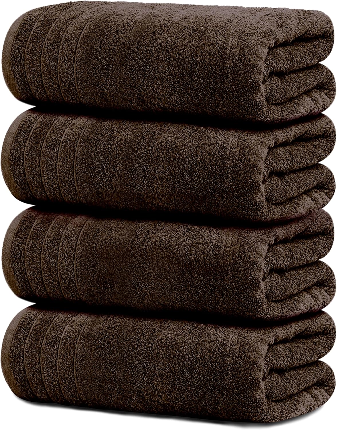 Pack of 4 Extra Large Bath Towels 30 X 60 Inches, 100% Cotton, Larger & Lighter Weight, Quicker to Dry, Super Soft and Absorbent, Perfect for Bathroom, Dark Grey