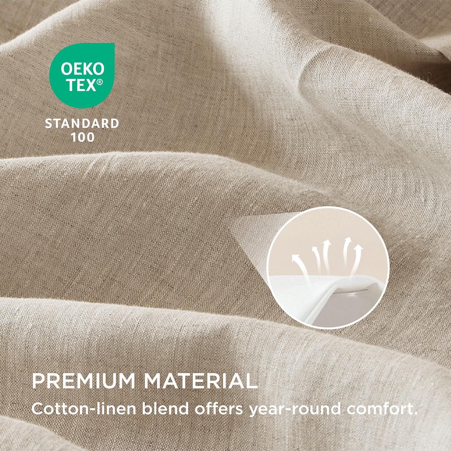 Linen Sheets - Queen Size Bed, Blend from Linen Cotton ets, Breathable Cotton ets, Gifts for All Seasons, 4 Pieces, Linen