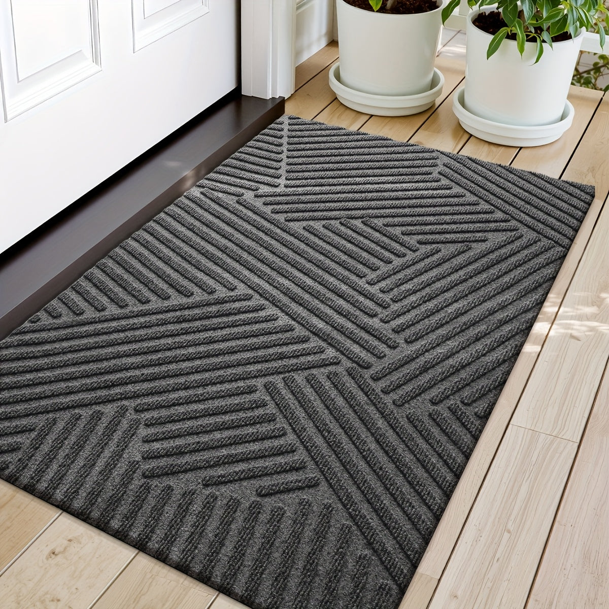 Minimalist Rectangular Door Mat – Durable Polyester, Elegant Design
