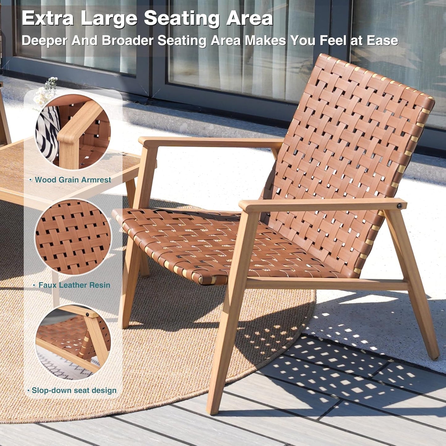 3 Piece Patio Bistro Set, Outdoor Conversation Chair Sets with Coffee Table, Patio Furniture Set for Porch Backyard Balcony Park Deck Poolside