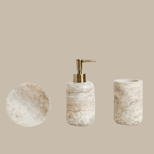 Grey Marble Bathroom Accessory Collection
