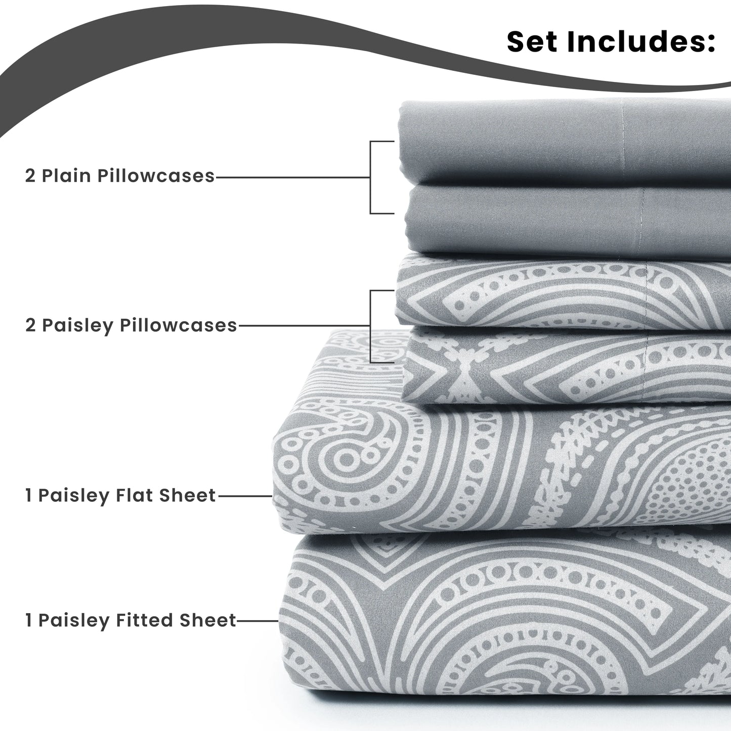 Paisley Microfiber Sheet Set – Ultra Soft, Deep Pocket, All-Season Comfort