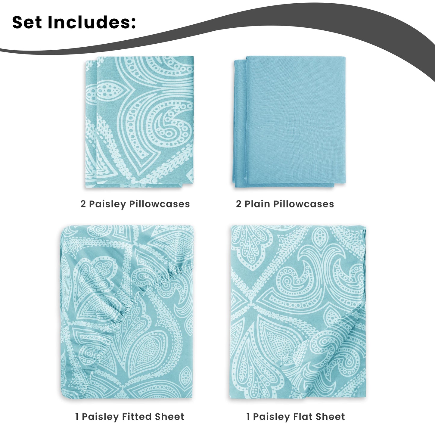 Paisley Microfiber Sheet Set – Ultra Soft, Deep Pocket, All-Season Comfort