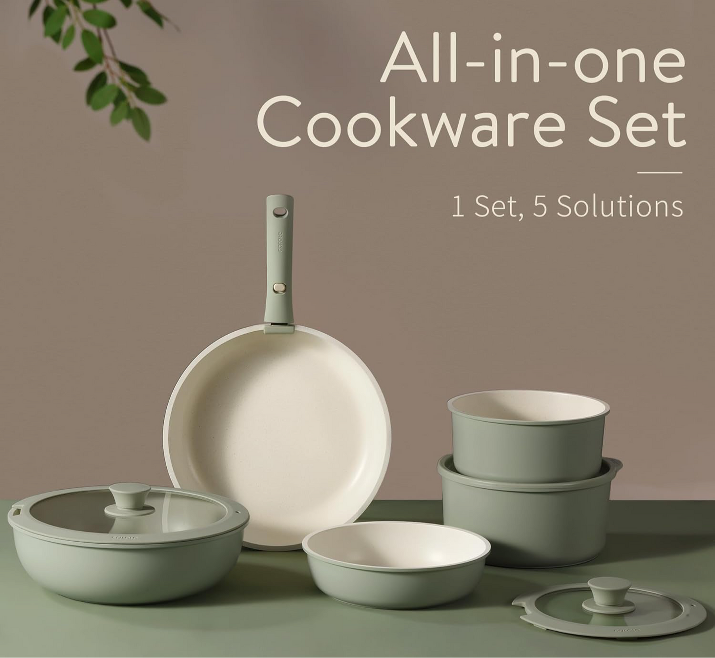 Detachable Handle Cookware Set – Space-Saving Nonstick Pots and Pans