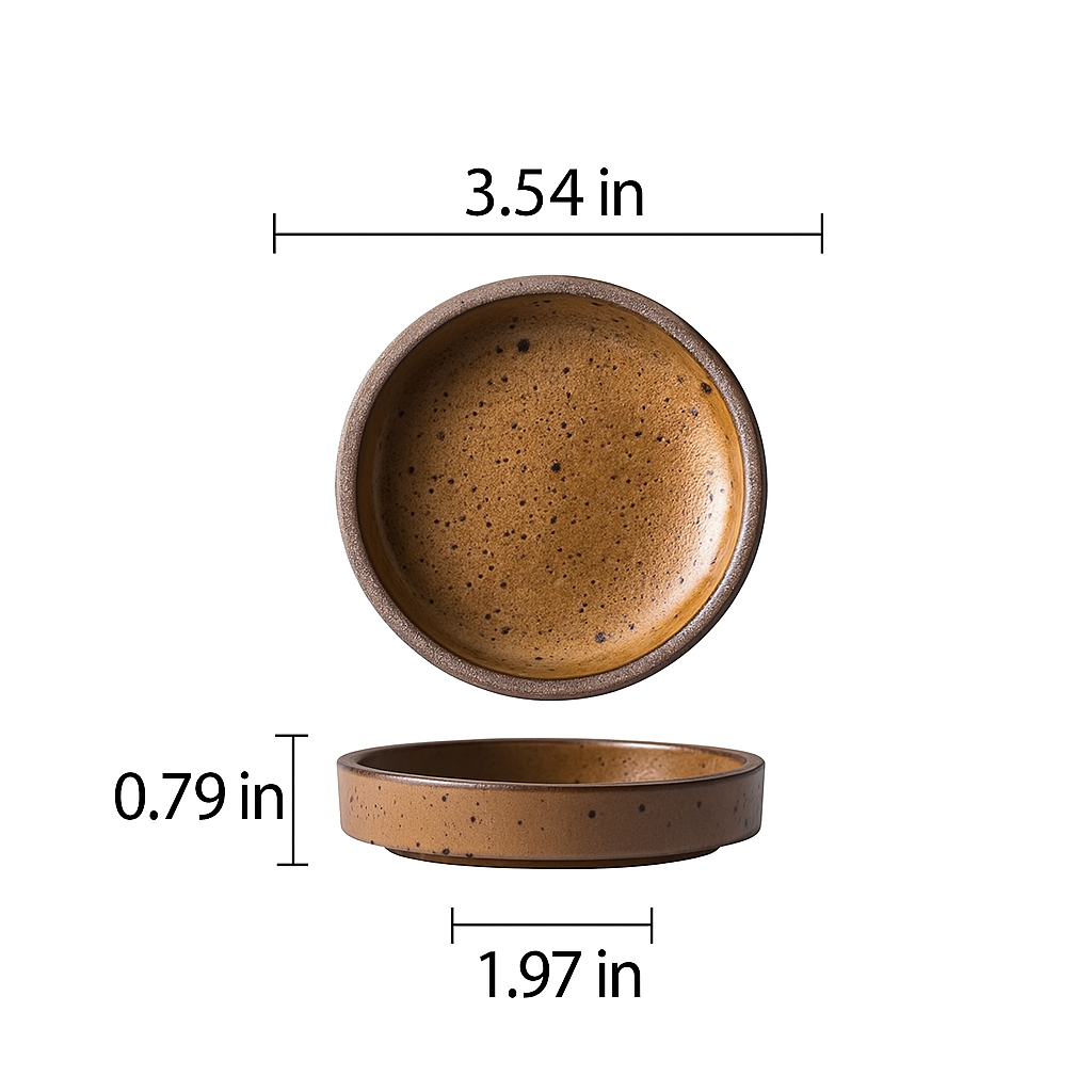 Retro Ceramic Round Sauce Dish Hot Pot