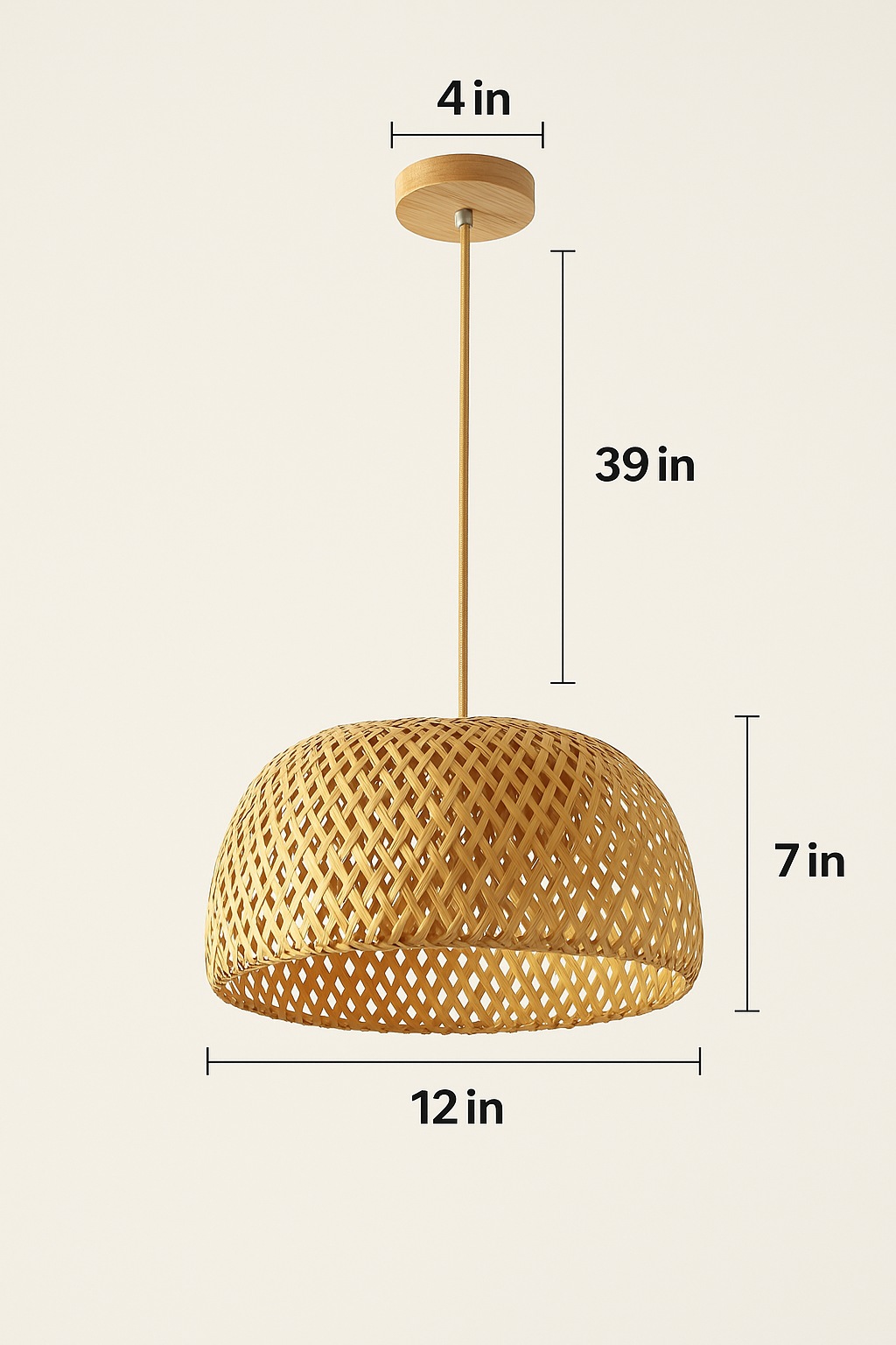 Handwoven Bamboo Pendant Light – Hanging Lamp