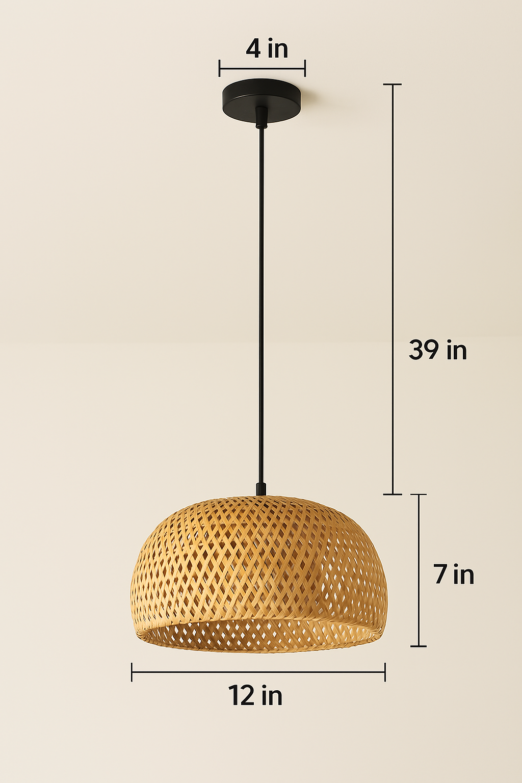 Handwoven Bamboo Pendant Light – Hanging Lamp