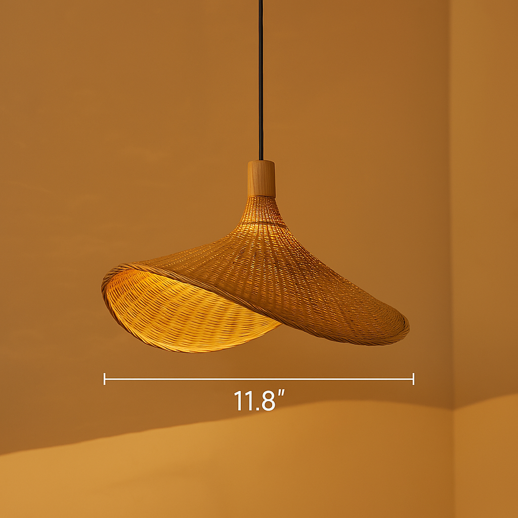 Handwoven Bamboo Pendant Light – Hanging Lamp