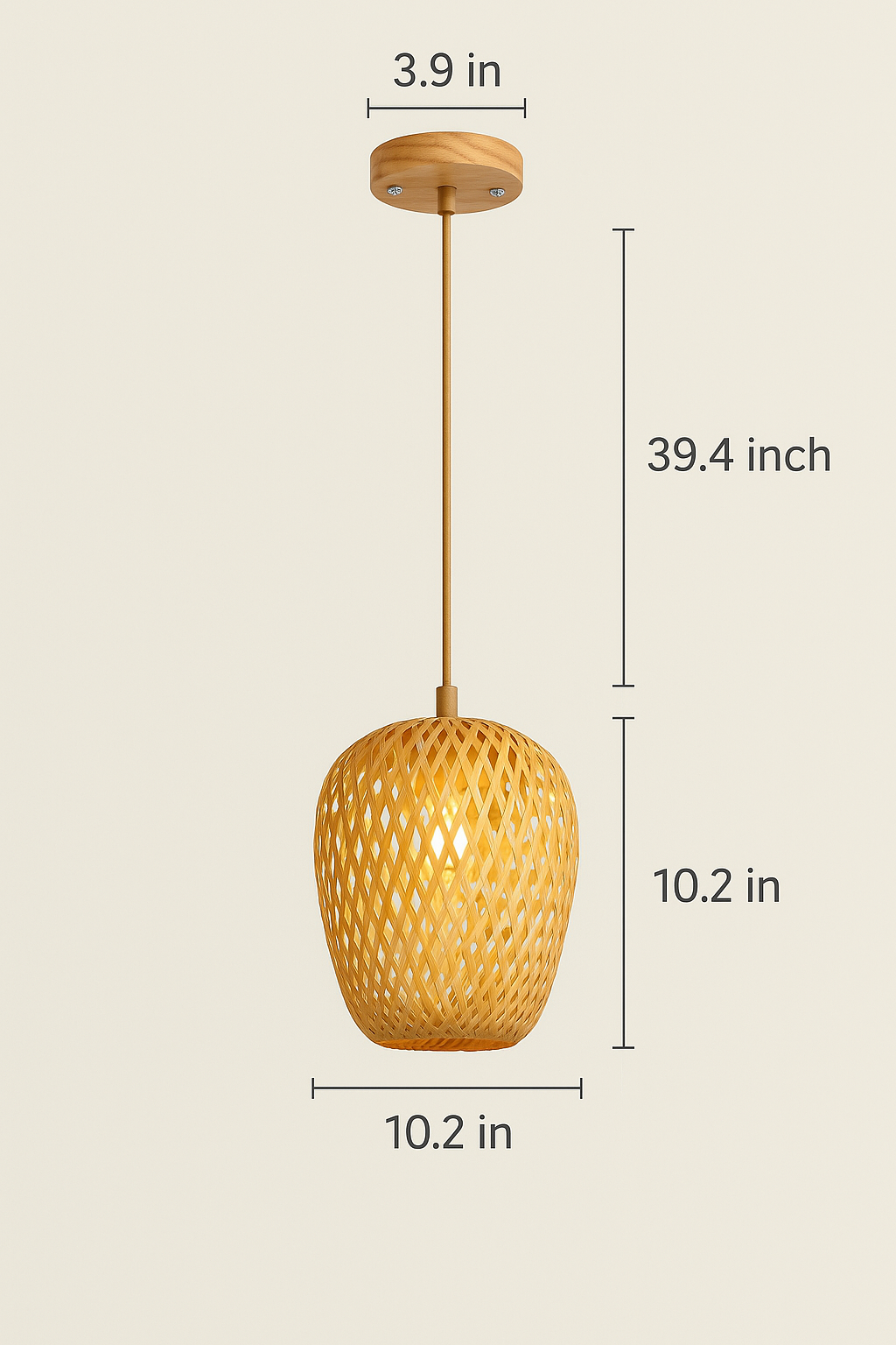 Handwoven Bamboo Pendant Light – Hanging Lamp