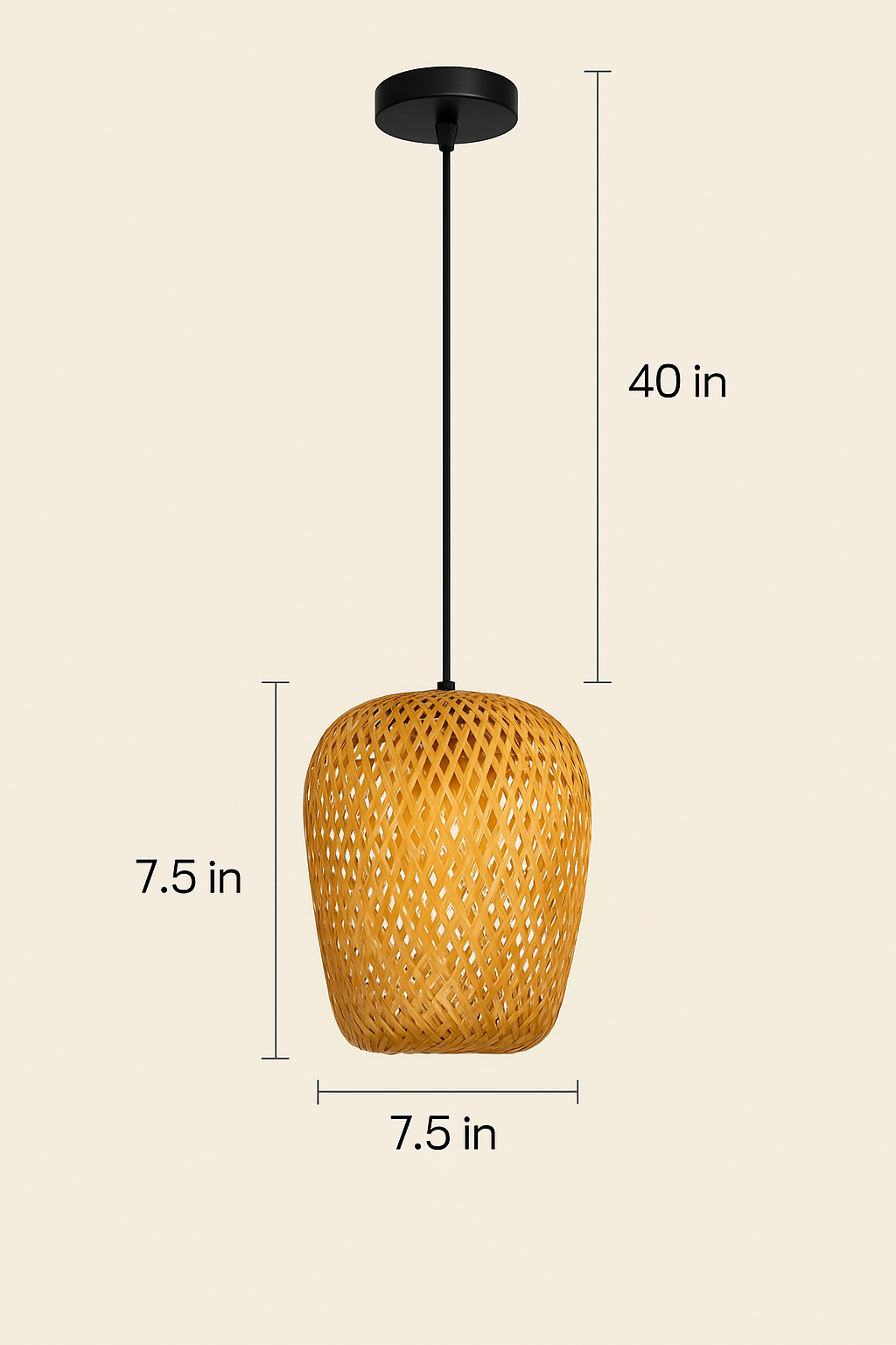 Handwoven Bamboo Pendant Light – Hanging Lamp