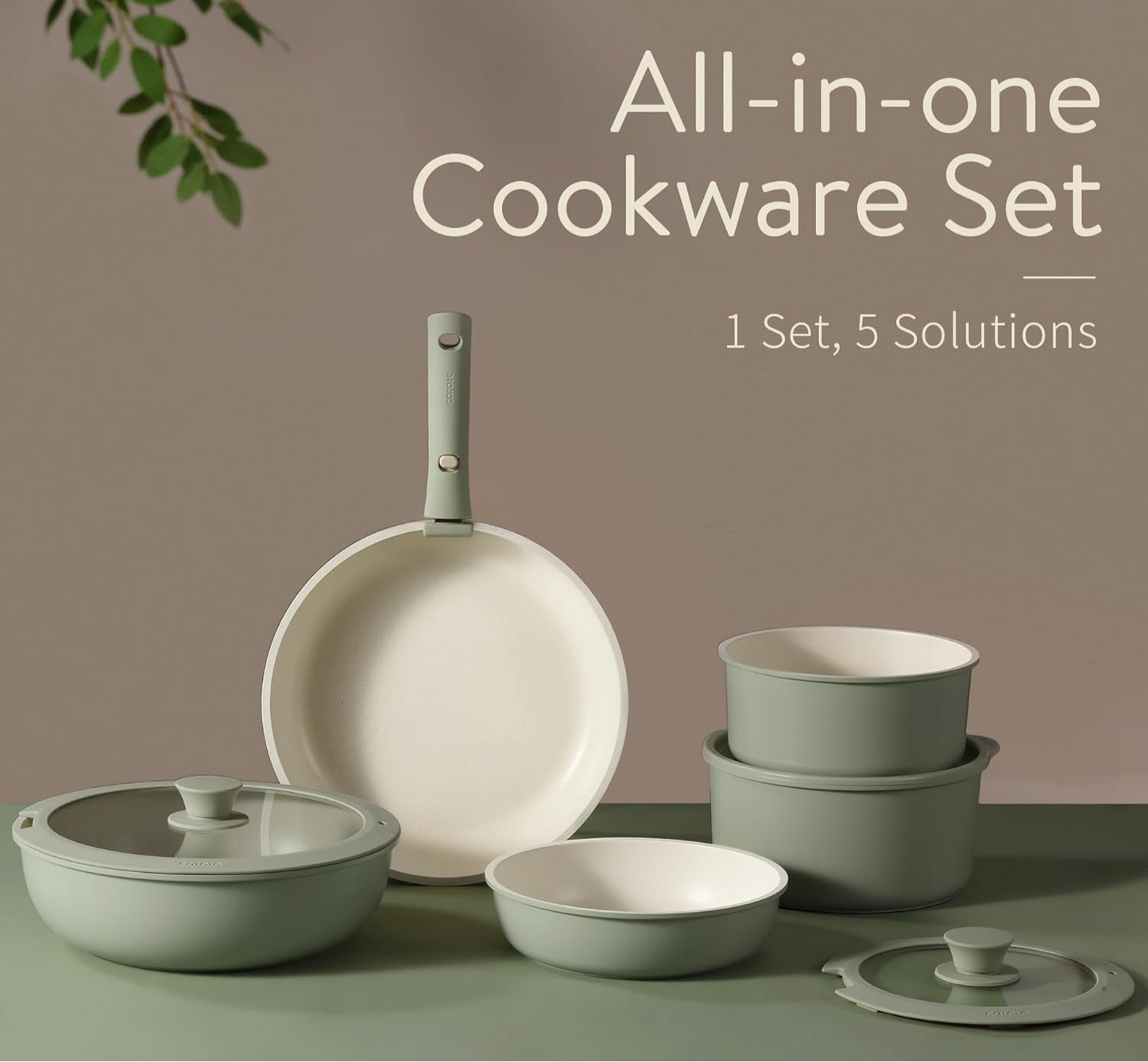 Detachable Handle Cookware Set – Space-Saving Nonstick Pots and Pans