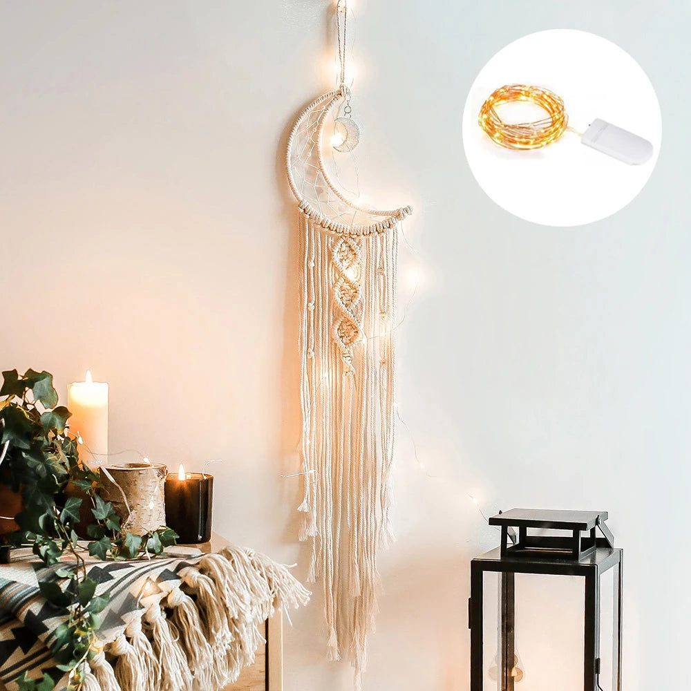 Boho Macrame Dream Catcher – Handmade Wall Hanging for Peaceful Vibes