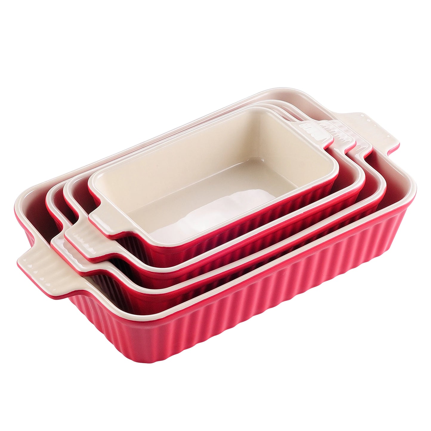 4-Piece Ceramic Baking Dish Set with Handles