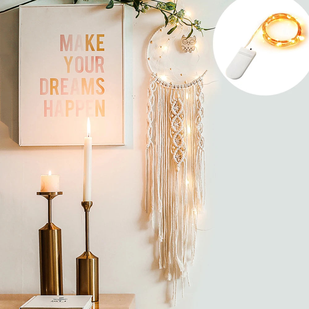 Boho Macrame Dream Catcher – Handmade Wall Hanging for Peaceful Vibes