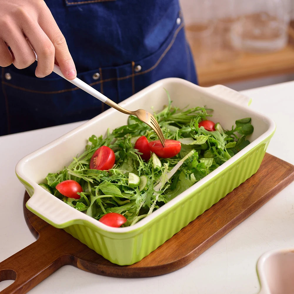4-Piece Ceramic Baking Dish Set with Handles