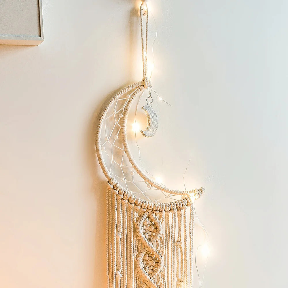 Boho Macrame Dream Catcher – Handmade Wall Hanging for Peaceful Vibes