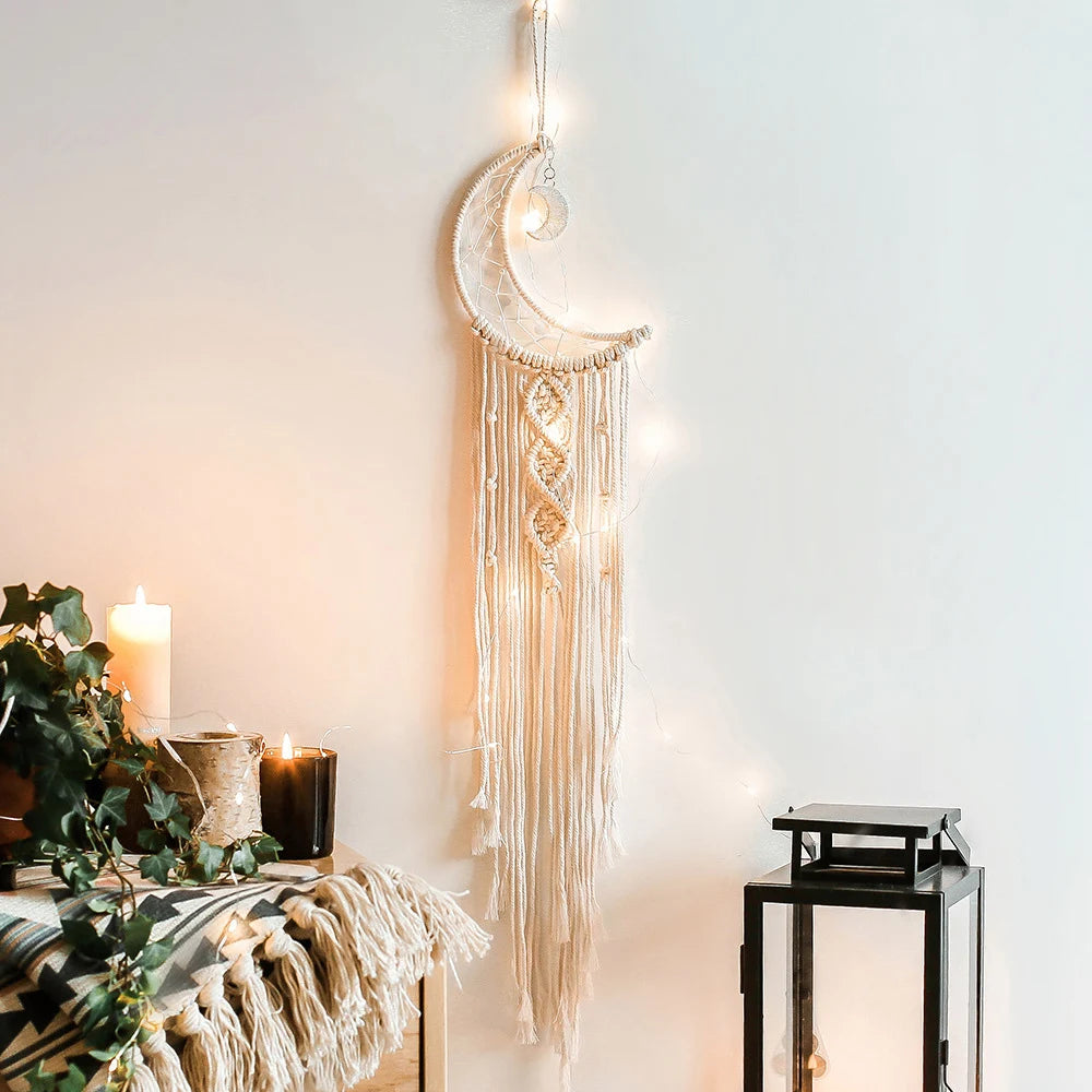 Boho Macrame Dream Catcher – Handmade Wall Hanging for Peaceful Vibes