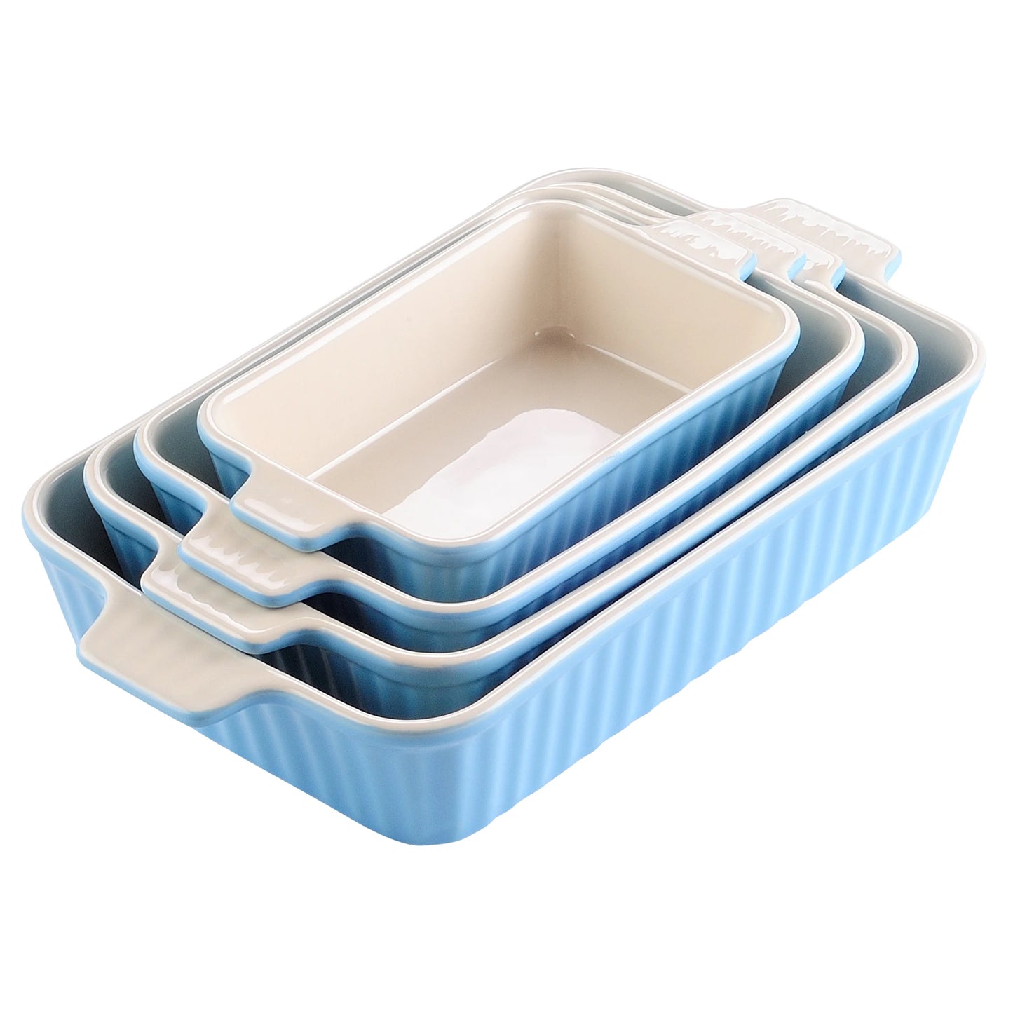 4-Piece Ceramic Baking Dish Set with Handles