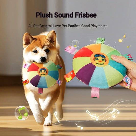 Plush Flying Disc Dog Toy – Bite-Resistant &amp; Interactive