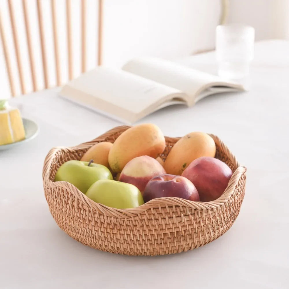 Woven Rattan Fruit Basket – Small, Medium, Large Sizes