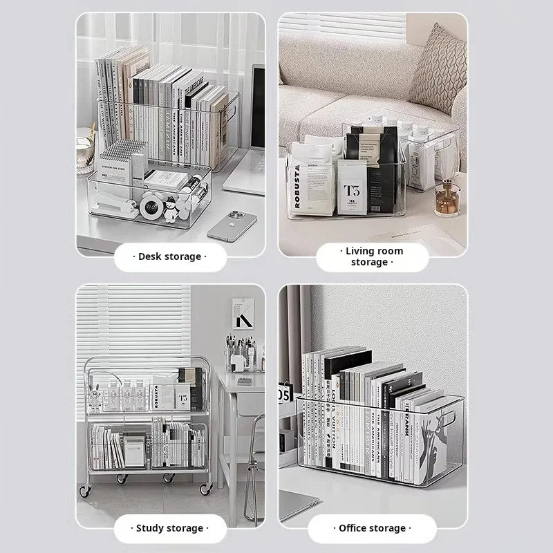 Acrylic Desktop Storage Box – Clear Organizer for Office, Dorm, or Home