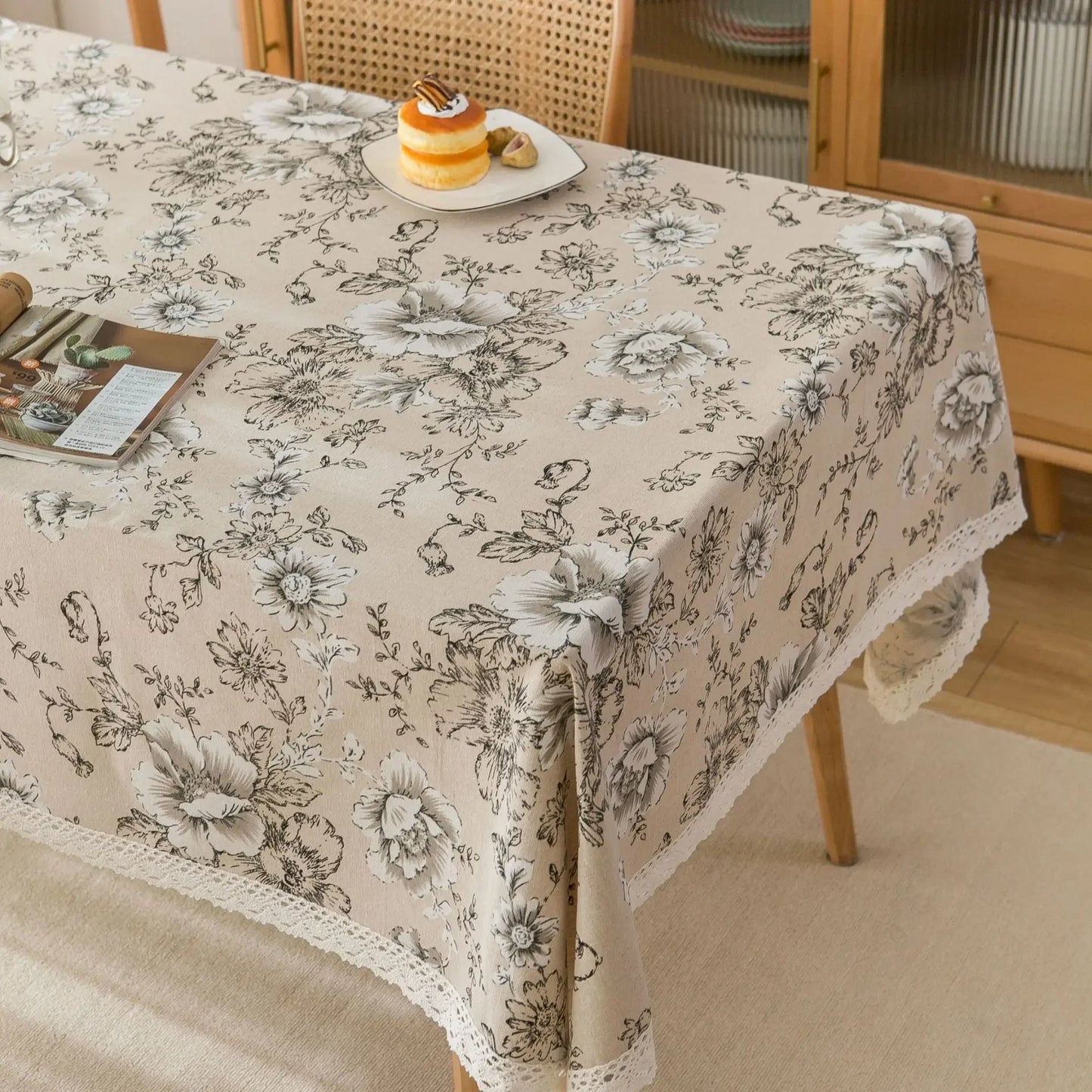 Pastoral Style Plaid Tablecloth – Linen &amp; Cotton Blend