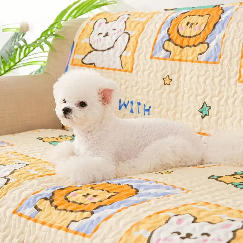 Cooling Cotton Dog Mat – Breathable &amp; Washable Summer Pad