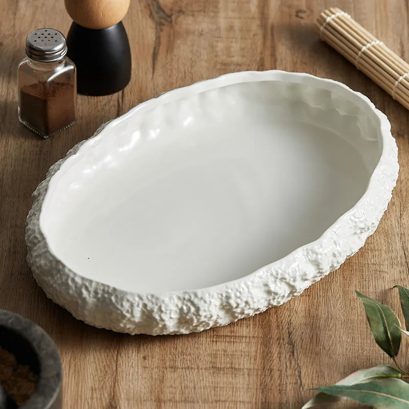 Nordic Style Porcelain Ceramic Dish – Minimalist Gift Piece