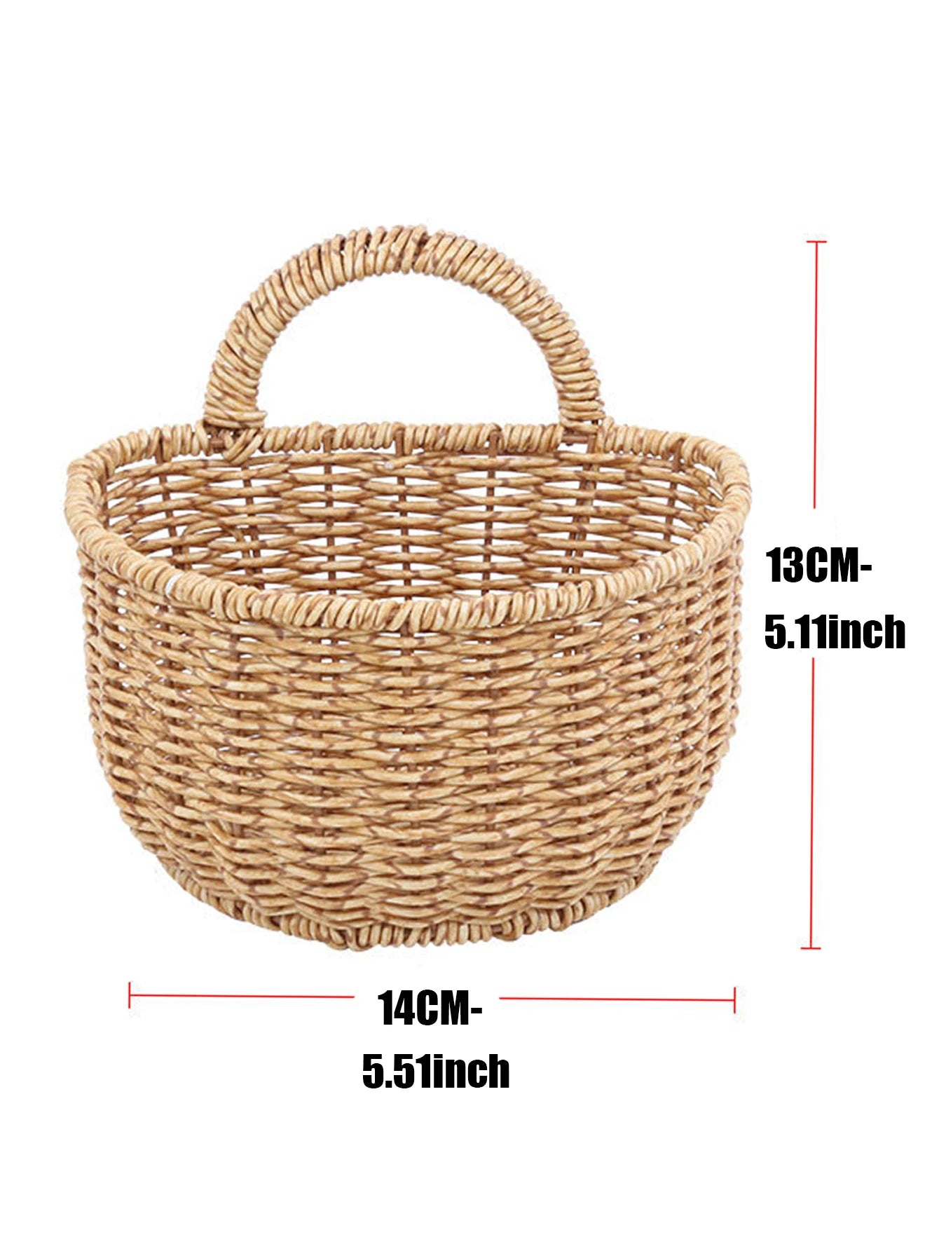 Imitation Rattan Woven Ginger And Garlic Egg Wall Hanging Storage Basket Bathroom Wall Hanging Basket