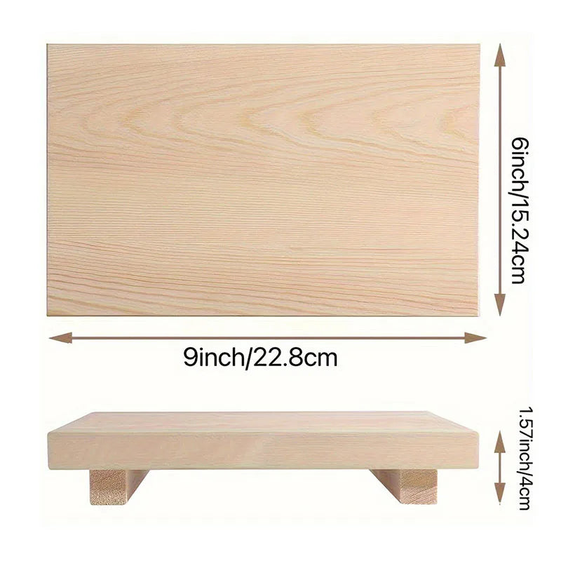 Rustic Hanging Wooden Shelf – 9" x 5.9" Boho Decor Tray