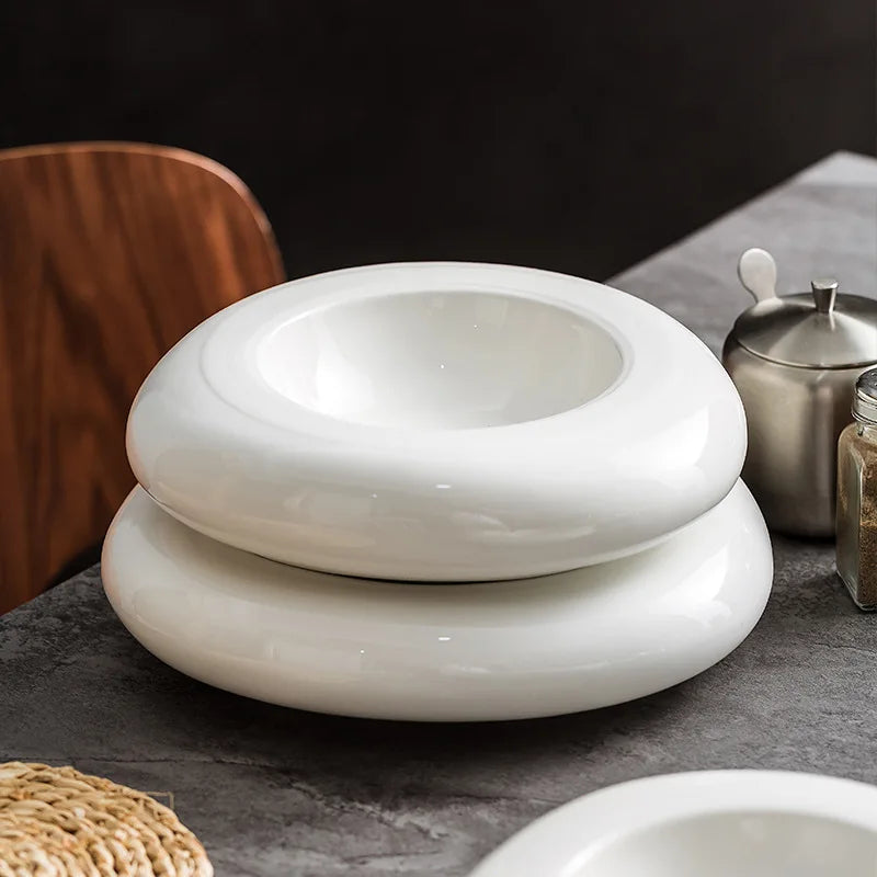 Irregular Shaped Ceramic Plate – Underglaze Porcelain Design