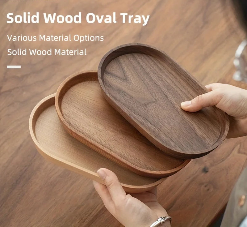 Handcrafted Round Wooden Dessert Plate – Natural Japanese-Style Snack Tray