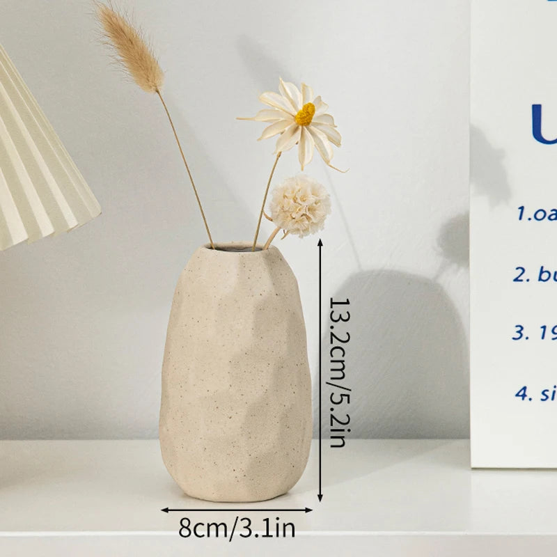 Minimalist Ceramic Vase – Frosted Nordic Style for Home Decor