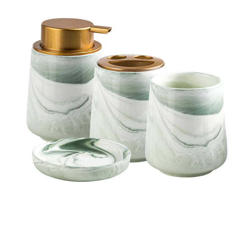 Ceramic Bathroom Accessories Set – 4-Piece