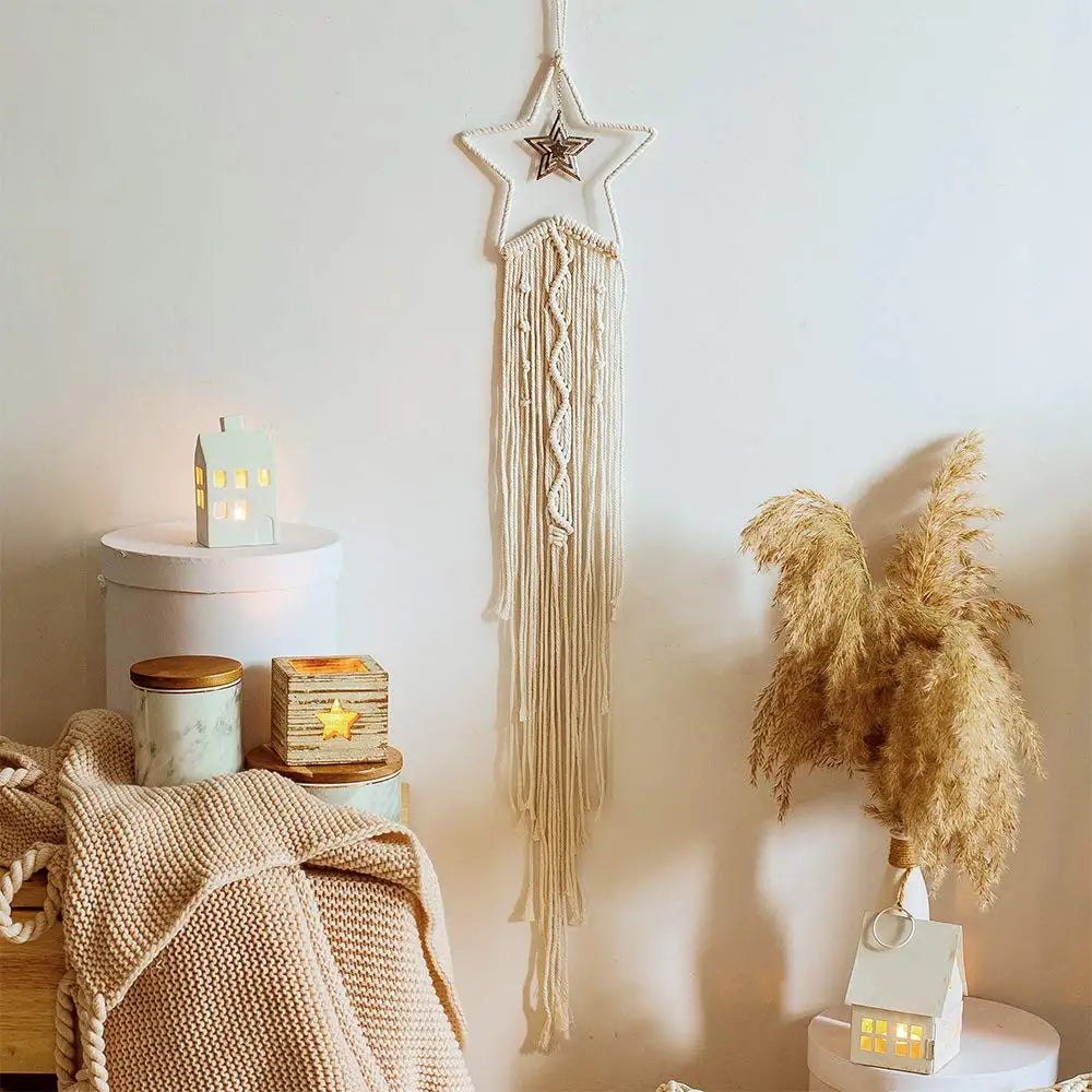 Boho Macrame Dream Catcher – Handmade Wall Hanging for Peaceful Vibes