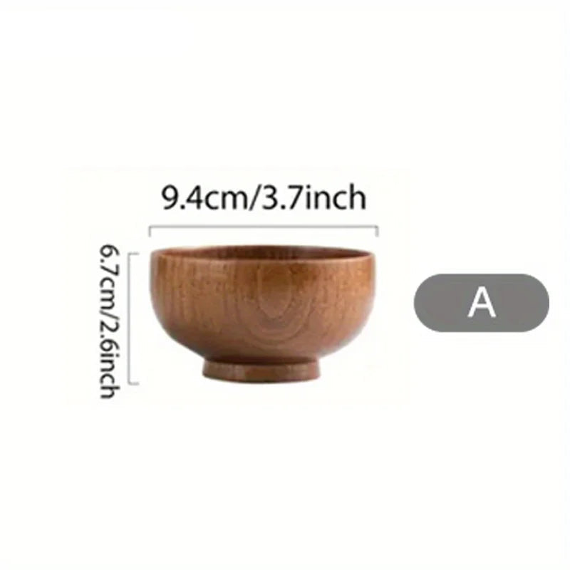 Natural Wooden Bowl – Handcrafted for Rice, Salad, or Dessert
