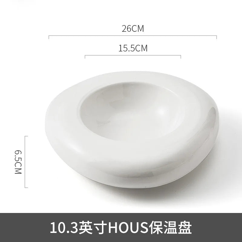 Irregular Shaped Ceramic Plate – Underglaze Porcelain Design