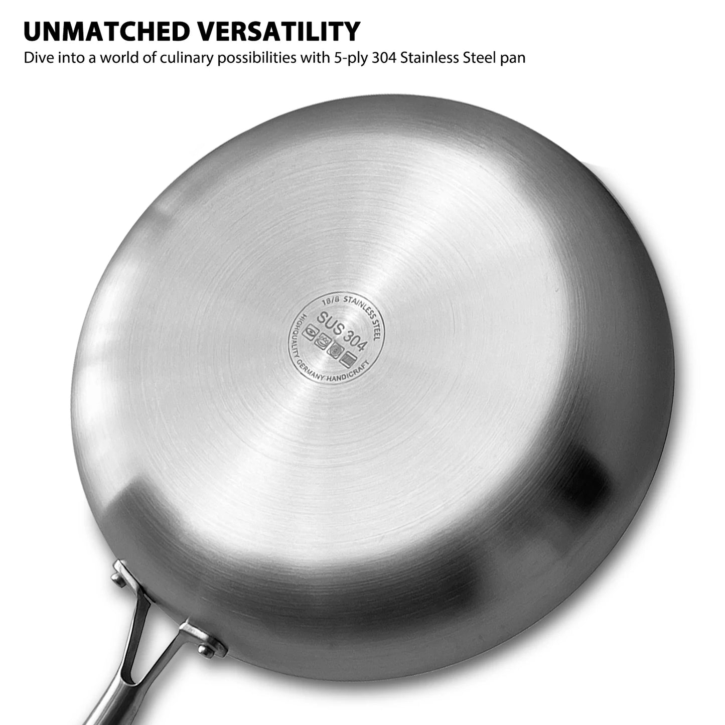 304 Stainless Steel Non-Stick Frying Pan – For Gas &amp; Induction Cookers