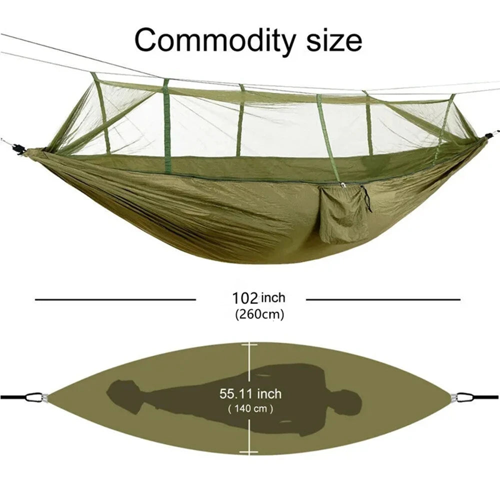 Double Hammock with Mosquito Net – Lightweight Outdoor Camping Swing