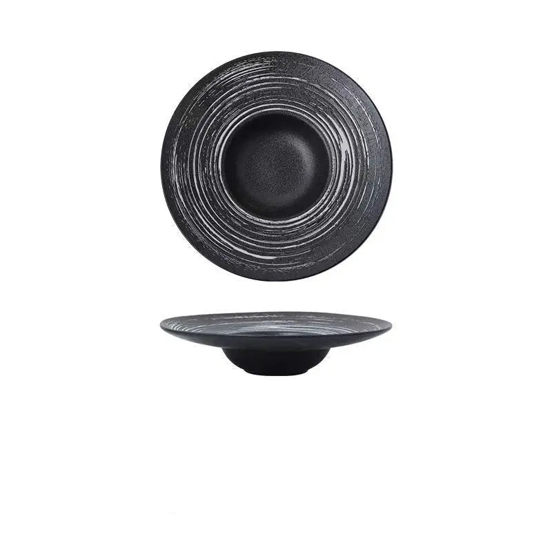 10-Inch Ceramic Straw Hat Plate – Minimalist Dinnerware