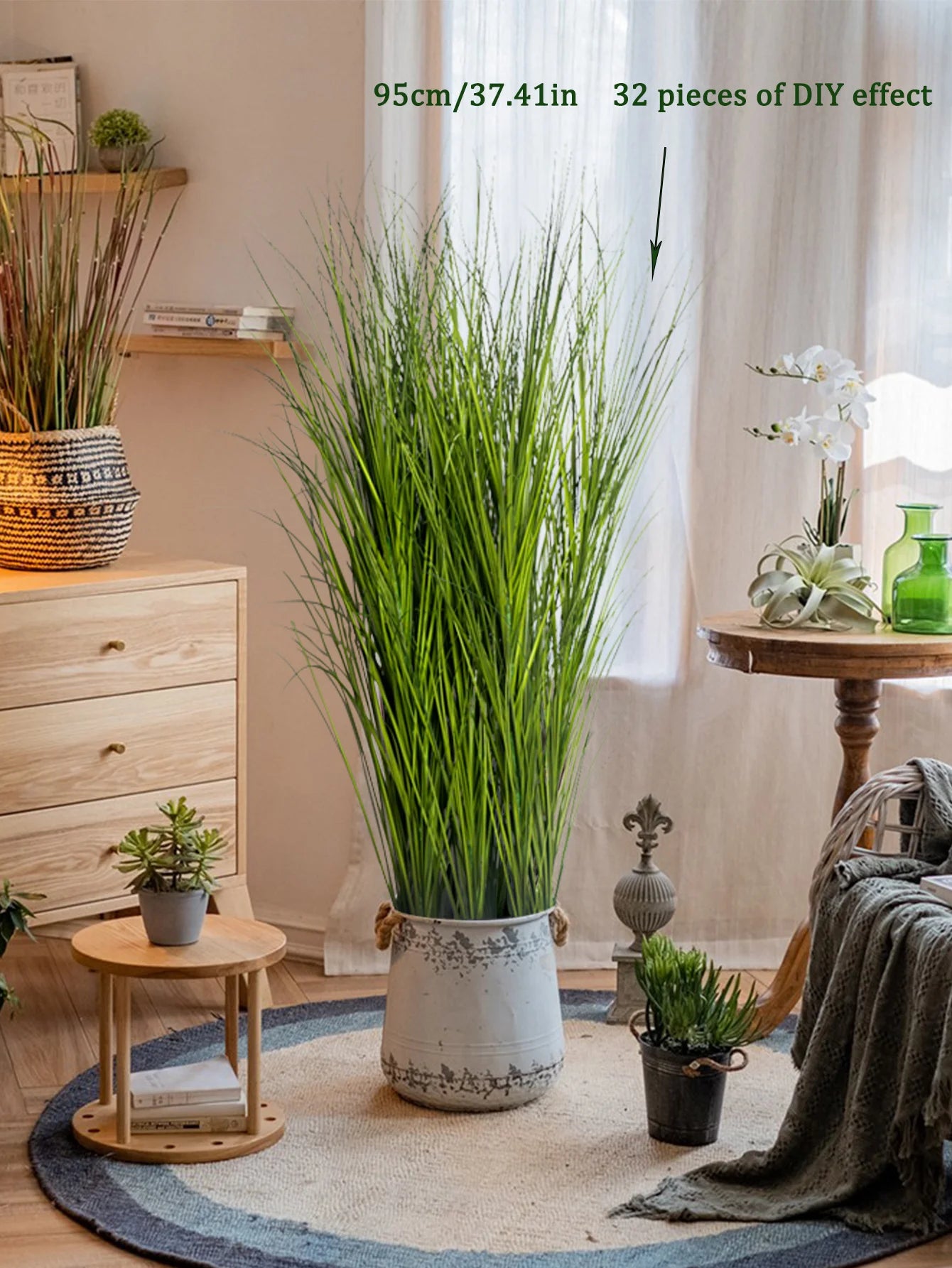 Artificial Tall Onion Grass – 19.7"–37.4" Decorative Faux Plant