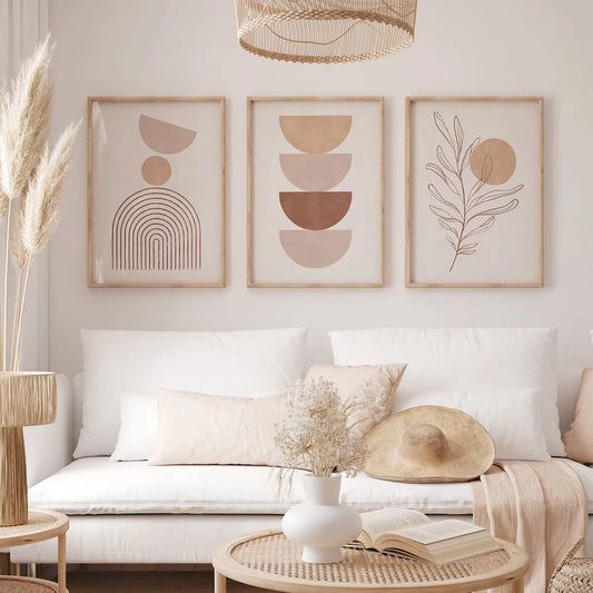 Bohemian Abstract Canvas Wall Art – 1PC/3PCS Unframed Modern Minimalist Poster Set