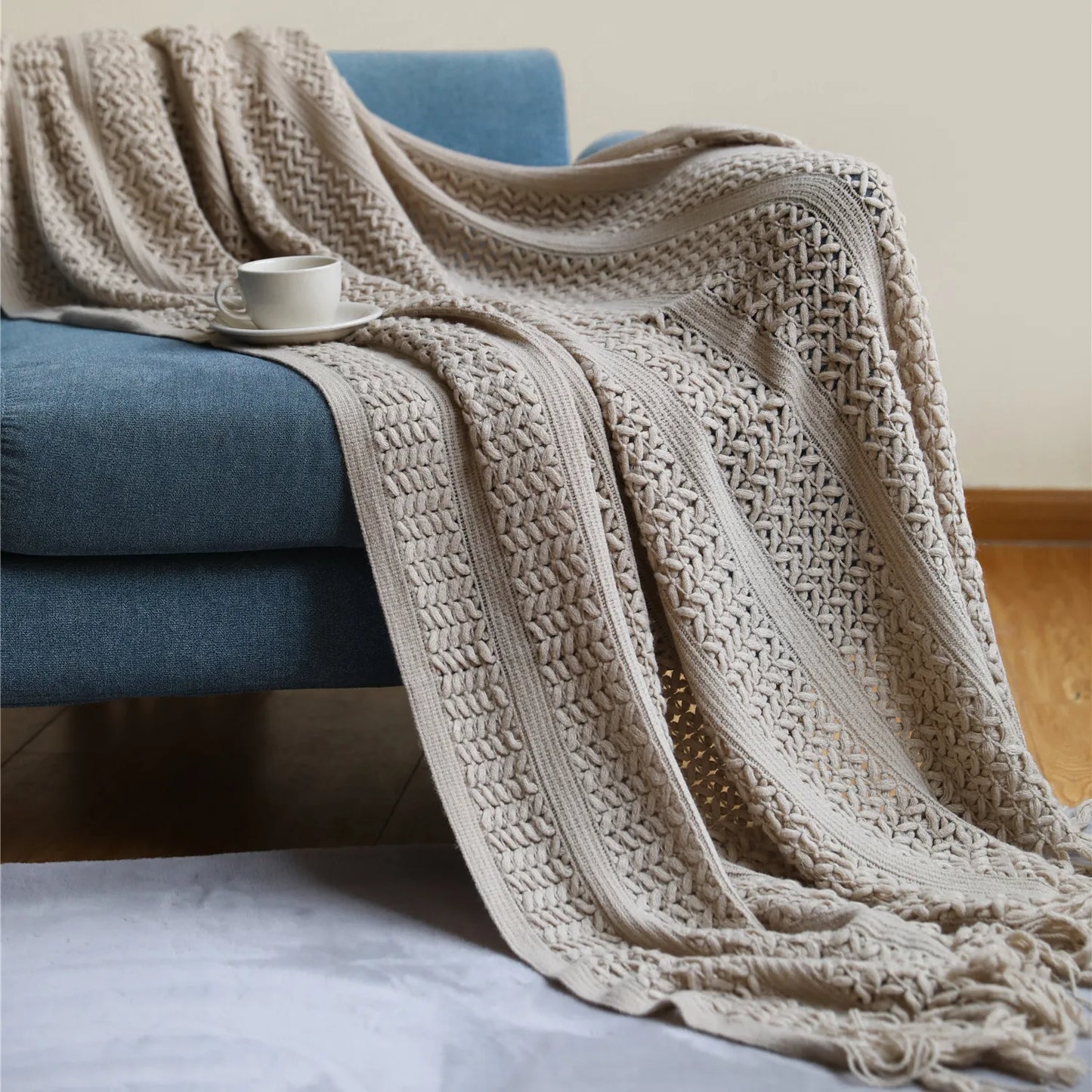 Soft Acrylic Knit Throw Blanket