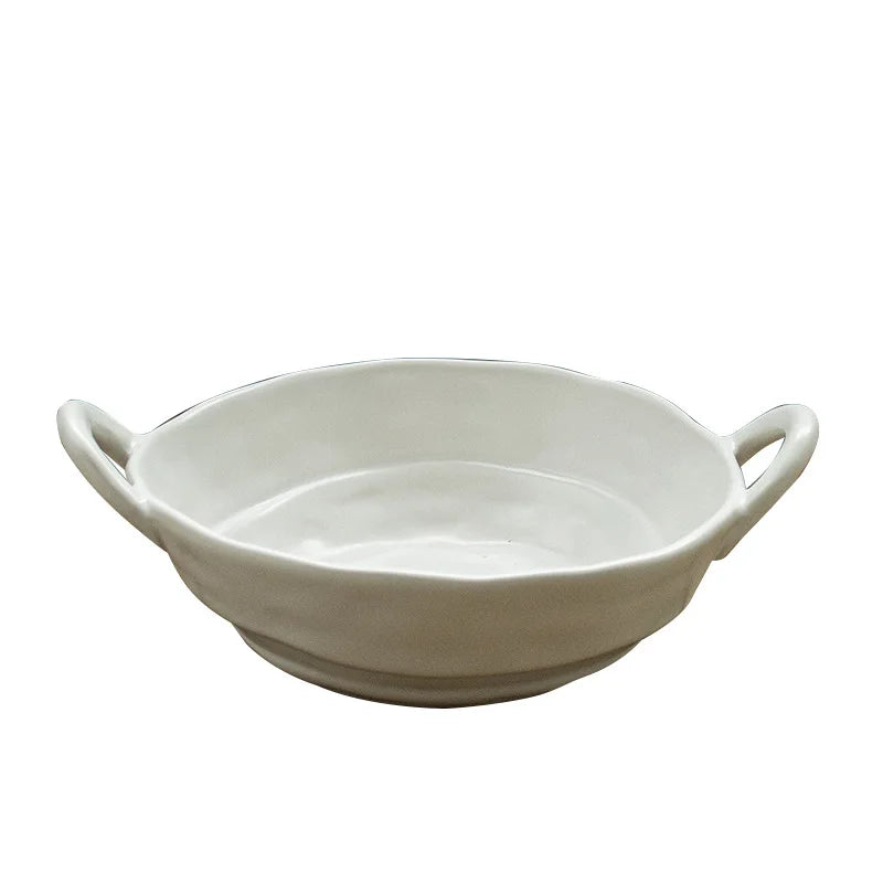 Irregular Ceramic Bowl – Minimalist Style with Glazed Finish