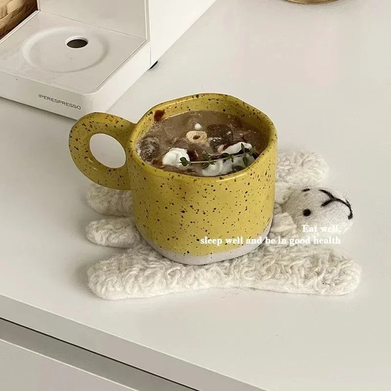 Porcelain Ink-Splash Coffee Mug – Handcrafted Look
