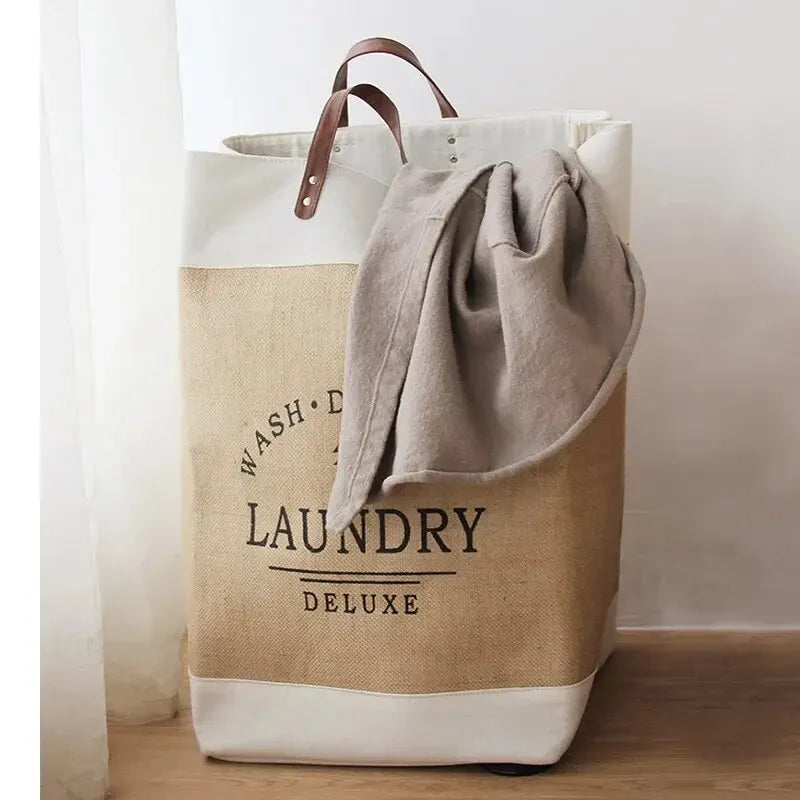 Foldable Cotton Laundry Basket – Classic Style