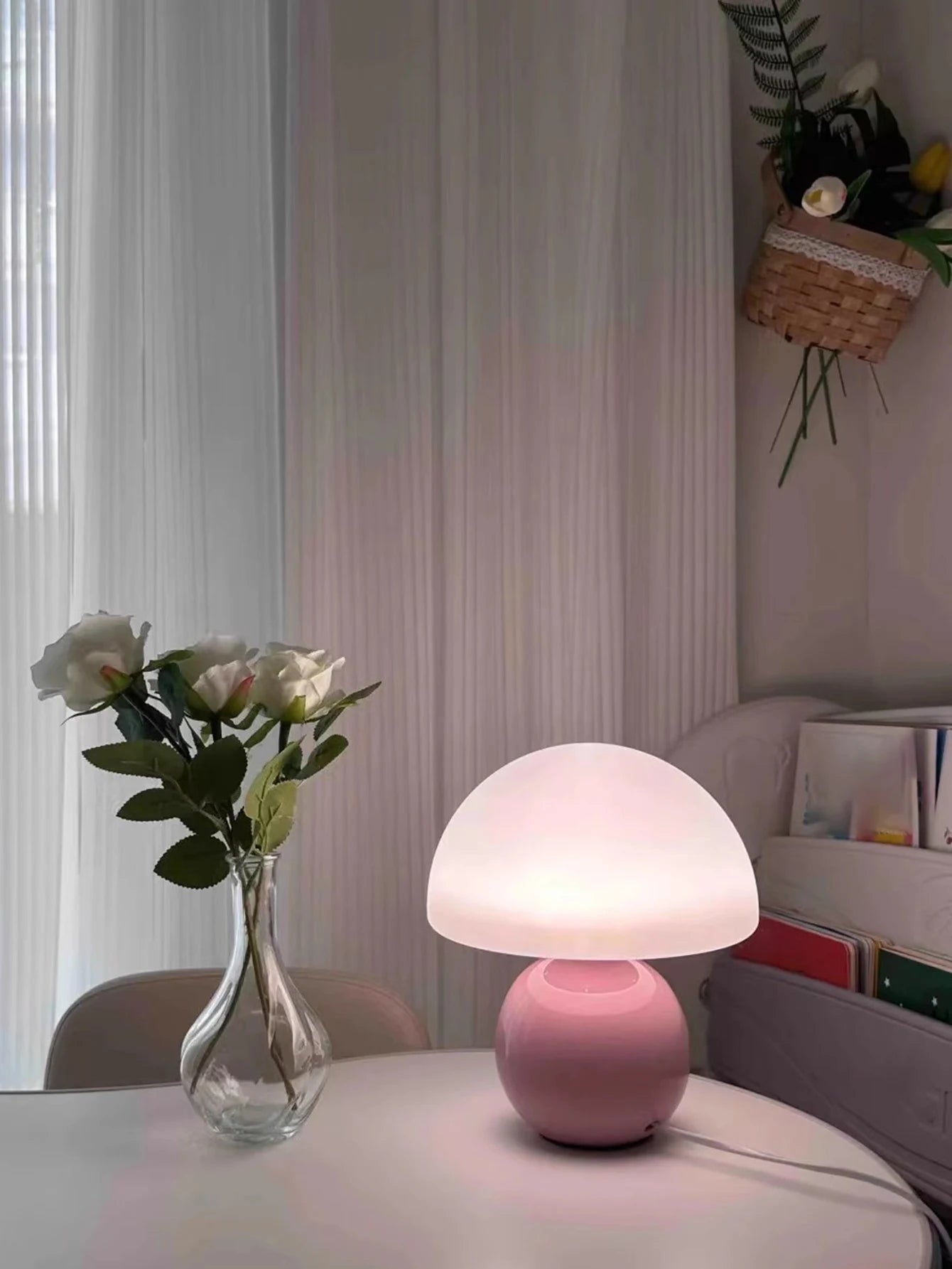 Multi-Color Iron Table Lamp with LED Light – Modern Bedroom Lighting