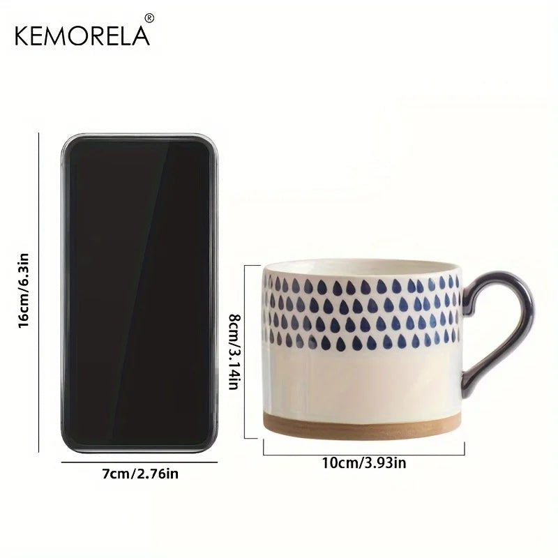 15.2 oz Nordic Ceramic Coffee Mug with Handle – Retro Style